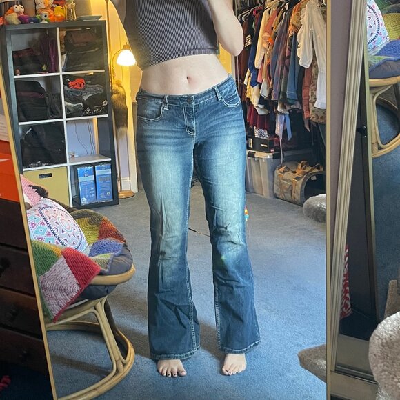 Reign Curvy Fit Blue Flare Jeans Size 11 Junior - Picture 1 of 6